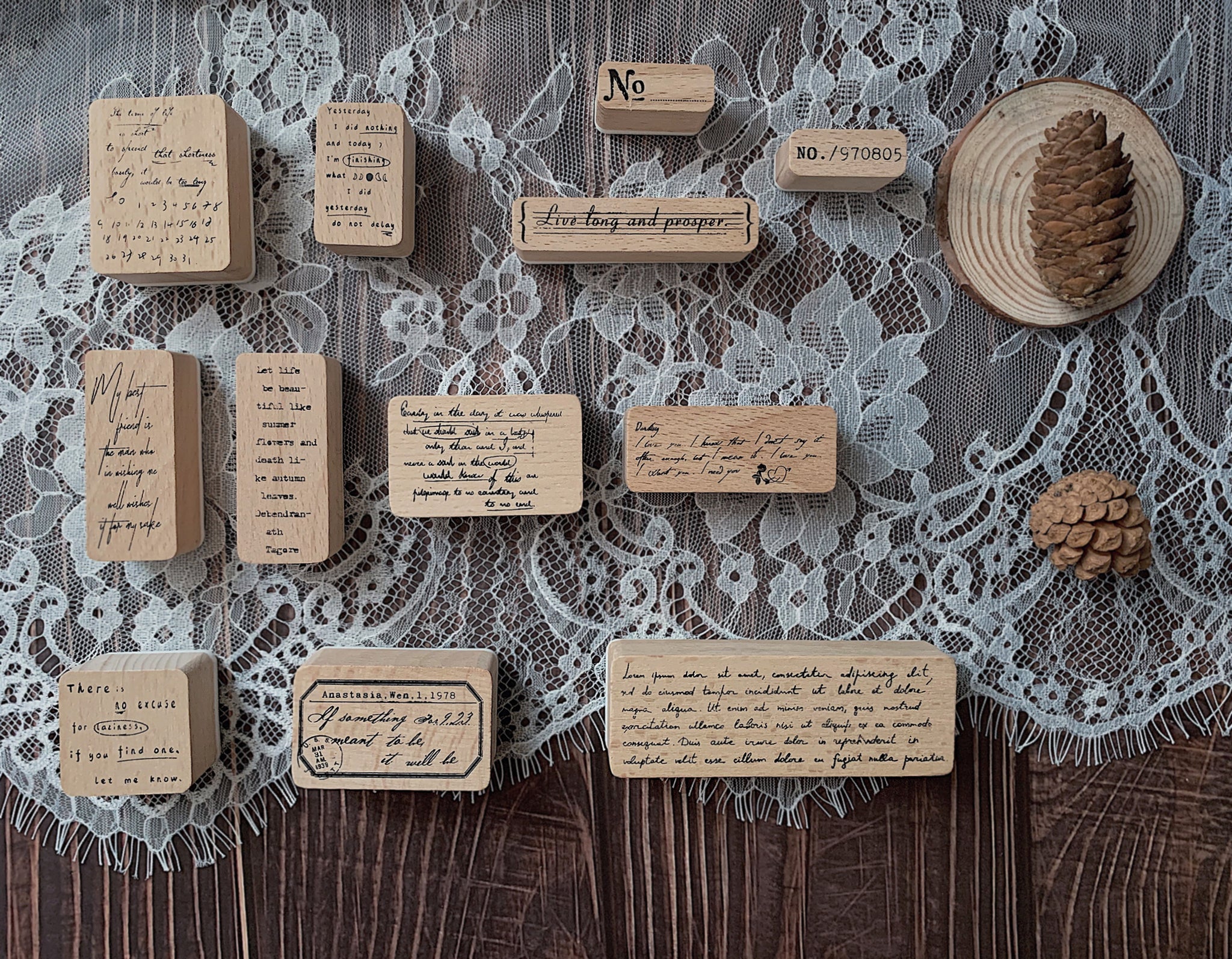 Words and Phrases Rubber Stamps
