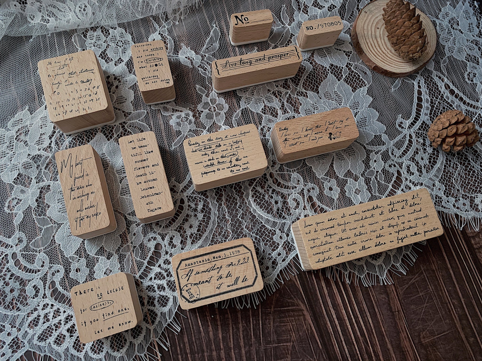 Words and Phrases Rubber Stamps