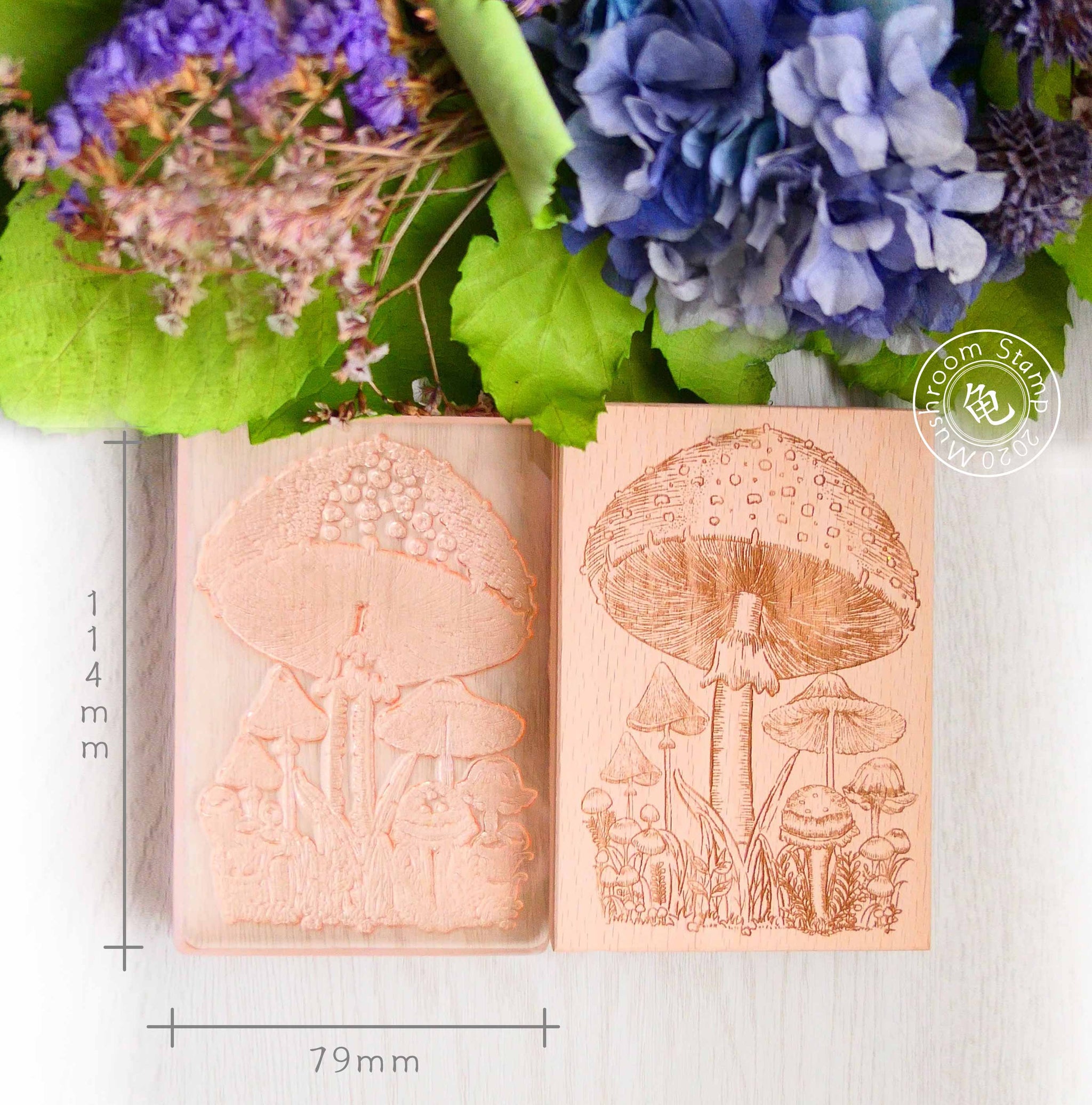 Extra Large Mushroom Colony Wooden Stamp