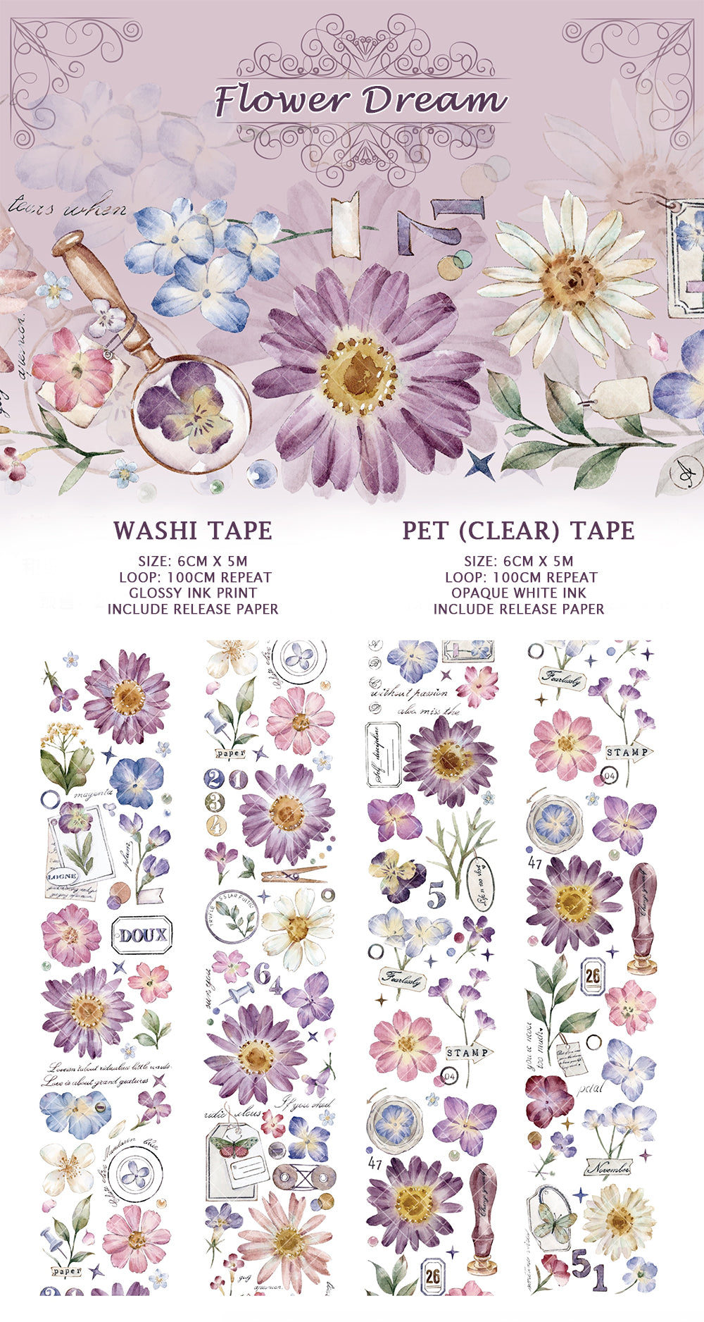 Yier Masking Tape: Flower Dream