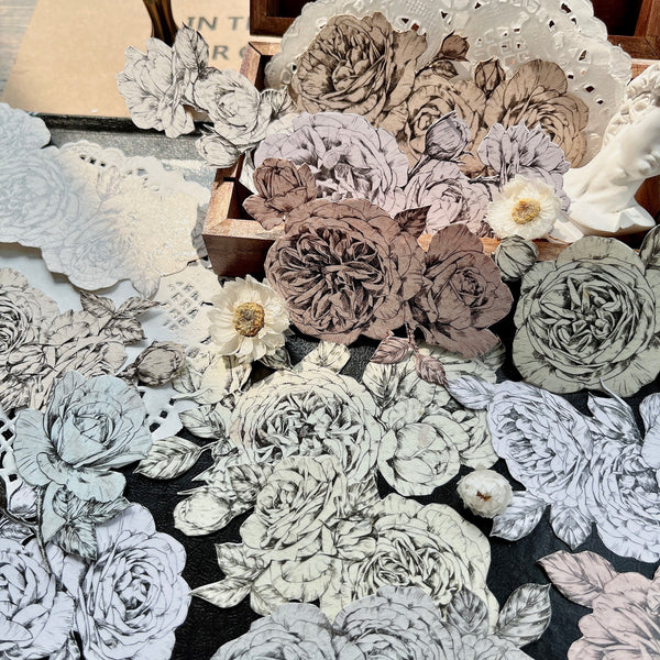 Yier Washi Tape: Flower Etchings