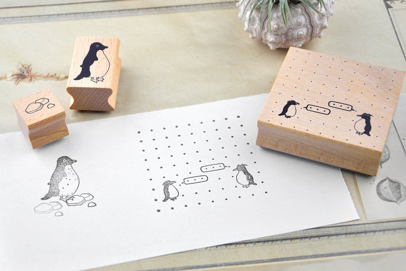 Penguin Notes Wooden Stamp Set