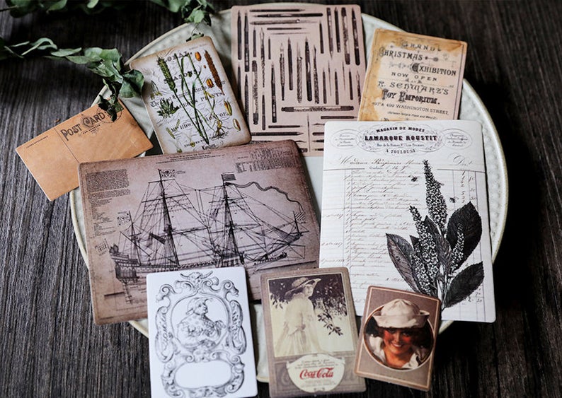 Vintage Junk Journal Kit  Ephemera Scrapbooking Supplies – Coral