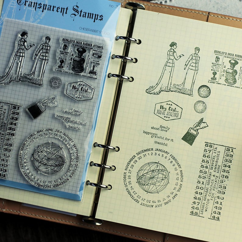 Vintage Journaling Acrylic Stamp B