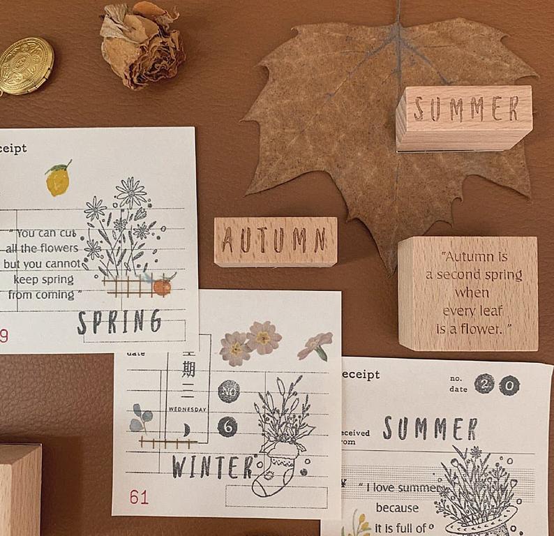 Four Seasons Wooden Stamps Set