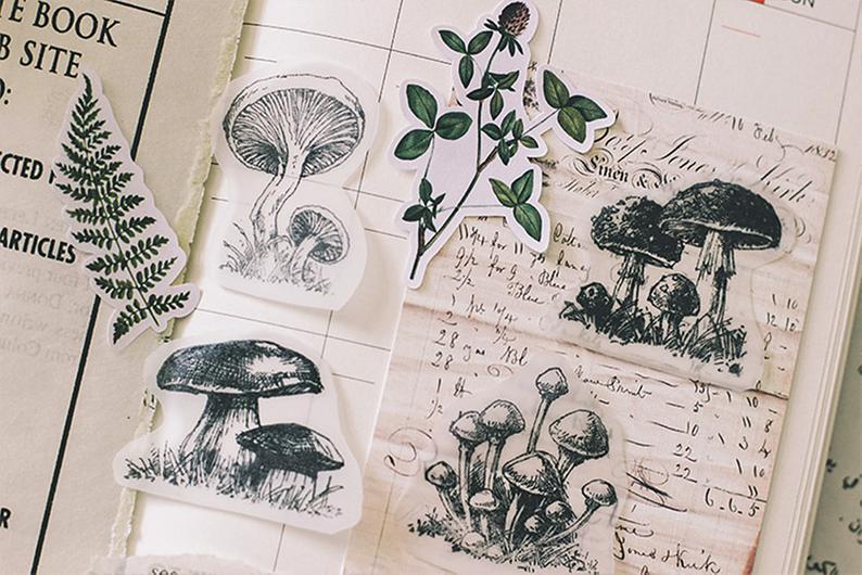 Mushrooms Wooden Stamps Set