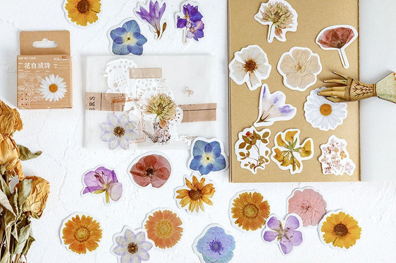 Pressed Flowers Box Stickers Set