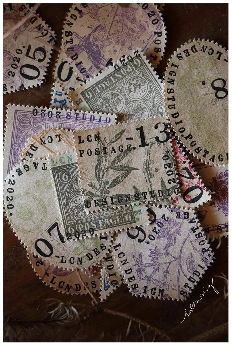 LCN Design Studio: Landscape Postage Stamp Wooden Stamps Set