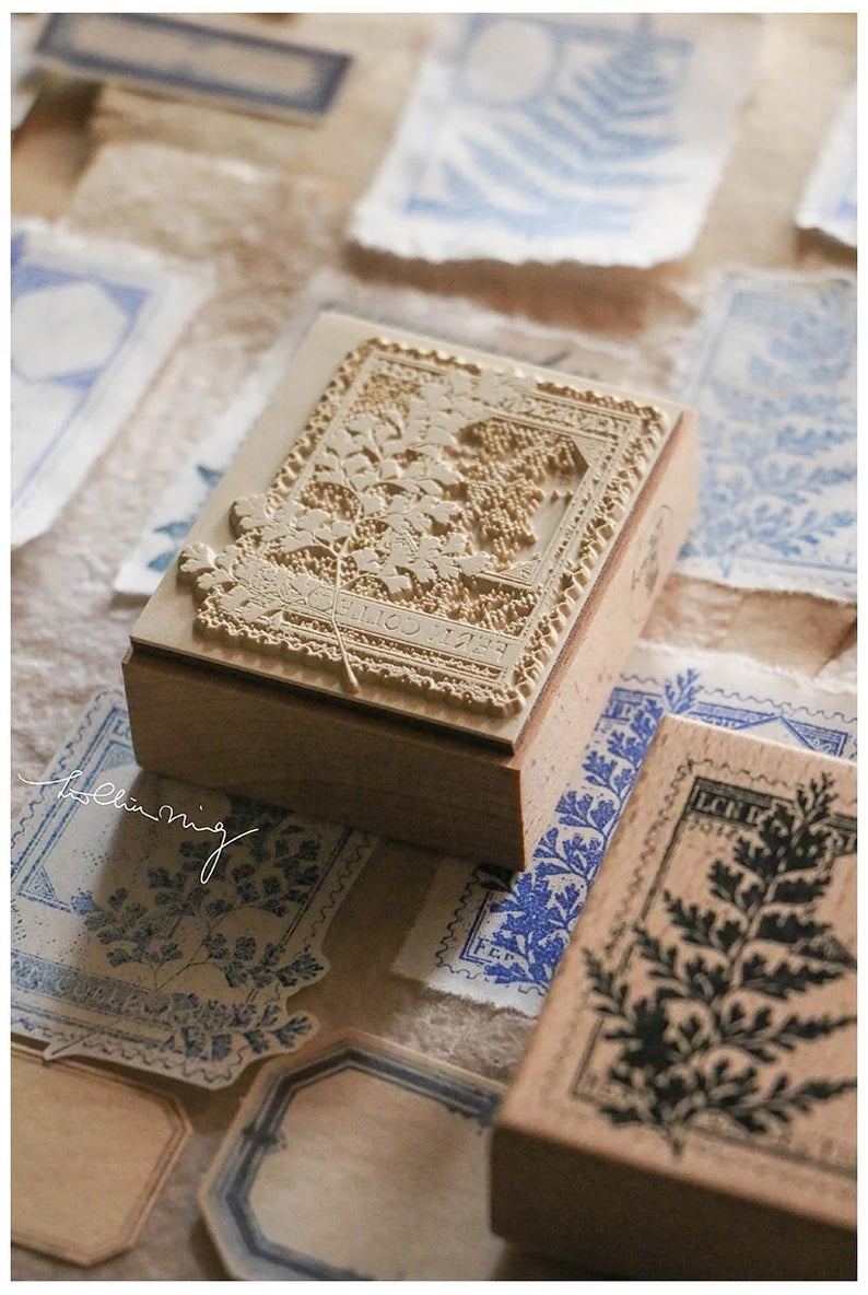 LCN Design Studio: Fern Postage Wooden Stamps Set