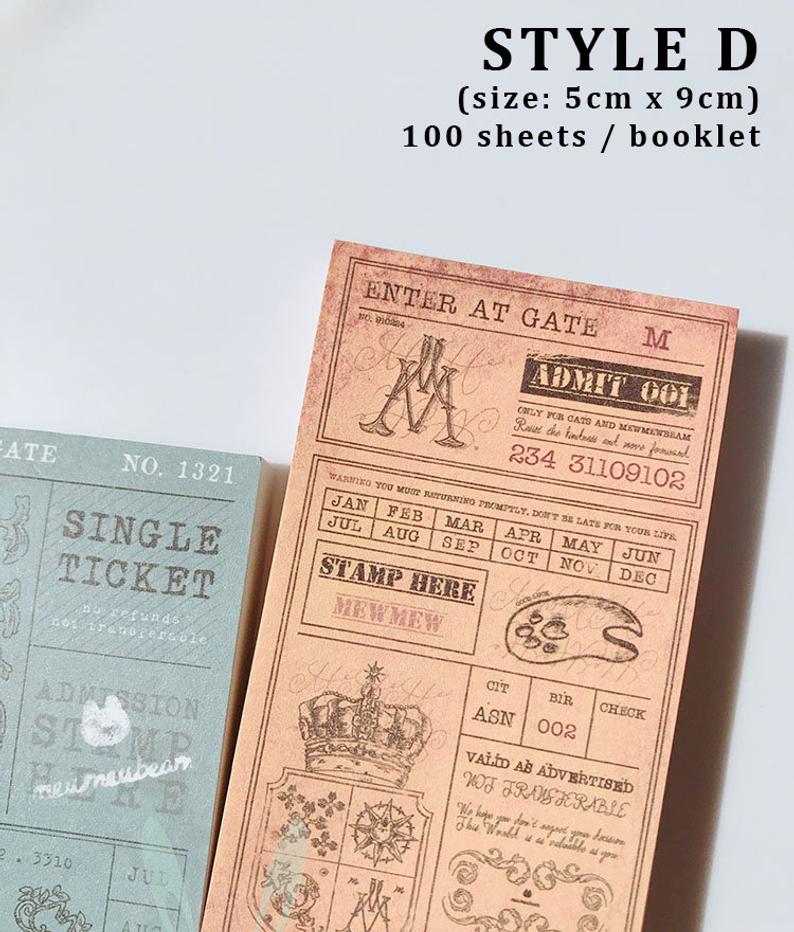 Mewmewbeam Vintage Tickets: Assorted Colors