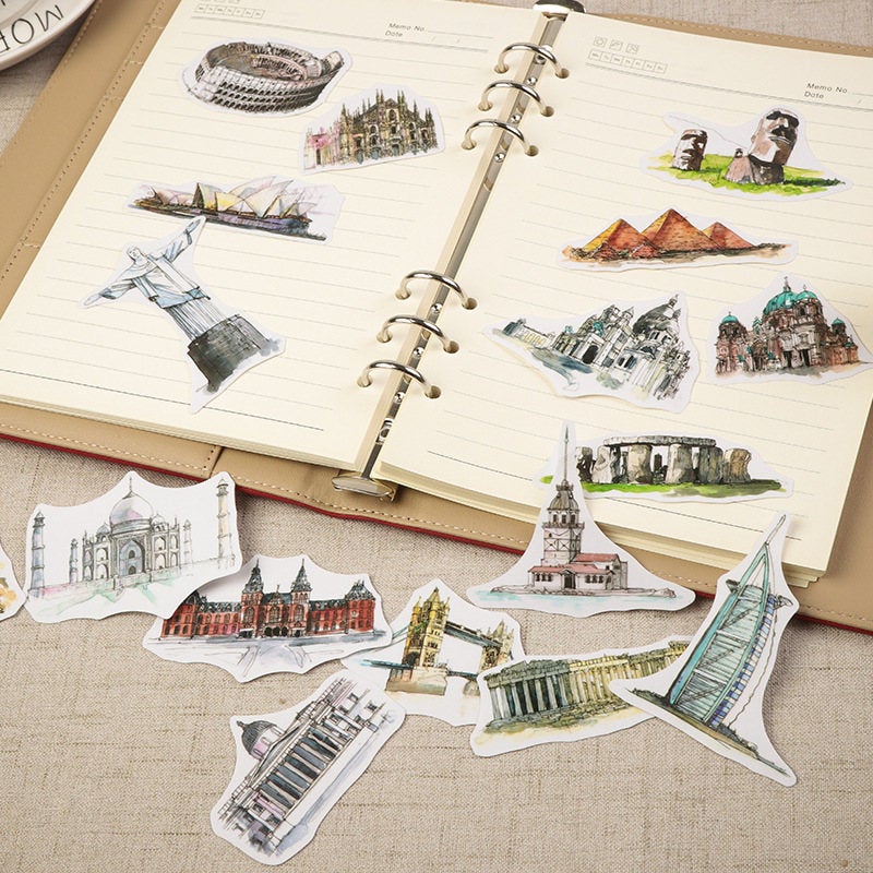 Watercolor Monuments Sticker Pack