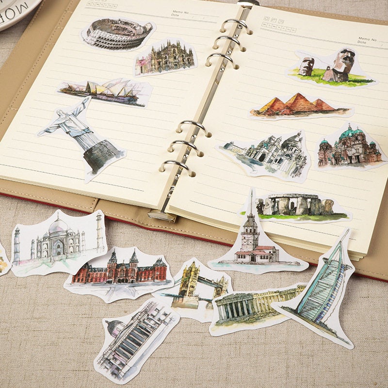 Watercolor Monuments Sticker Pack – Papergame