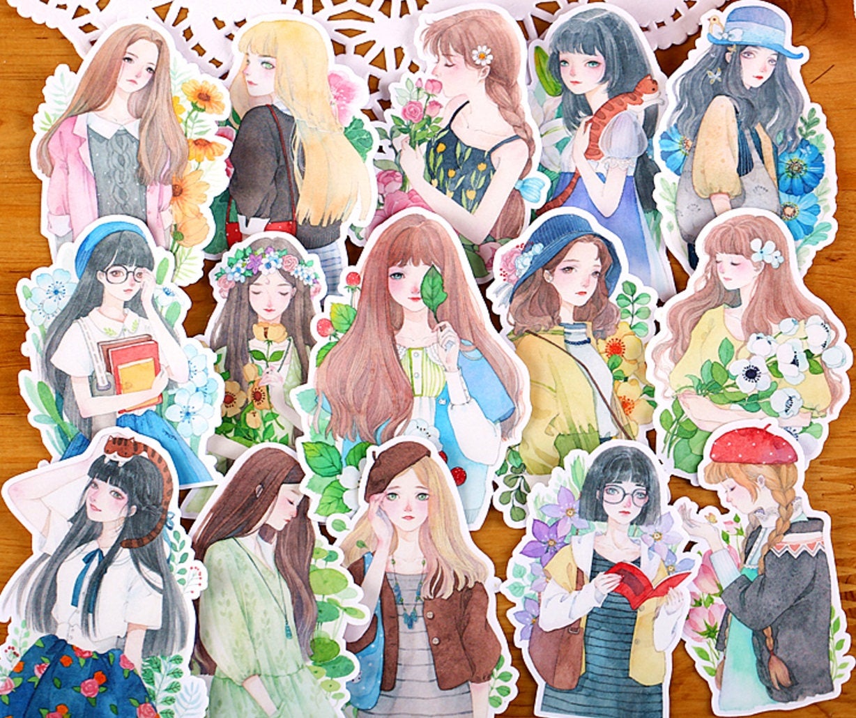 Girls Illustration Sticker Pack C