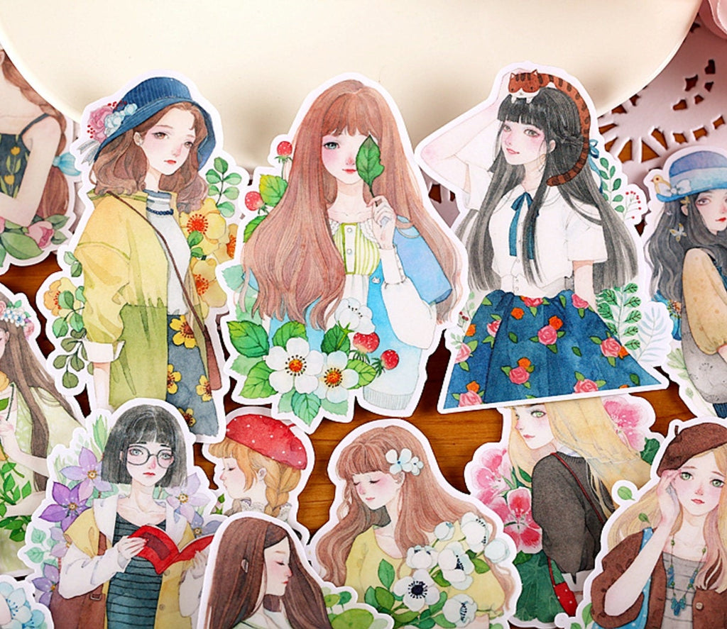 Girls Illustration Sticker Pack C – Papergame
