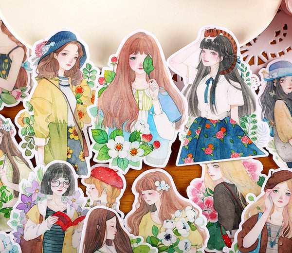 Girls Illustration Sticker Pack C