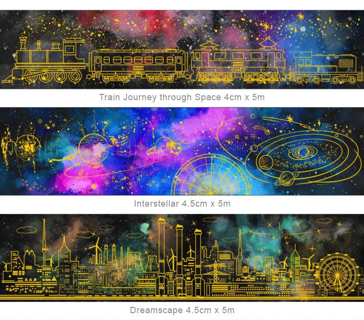 Galaxy Themed Goil Foil Washi Tape