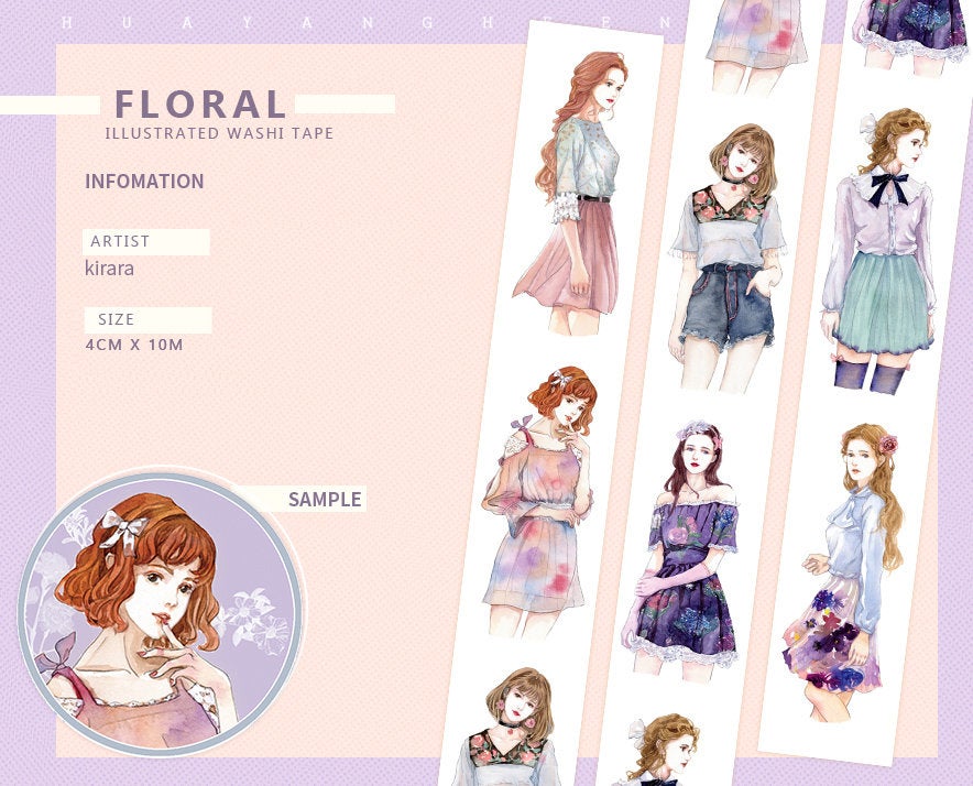 Kirara Washi Tape: Floral