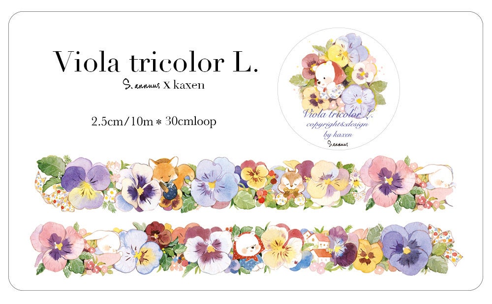 Viola Tricolor Flower Washi Tape