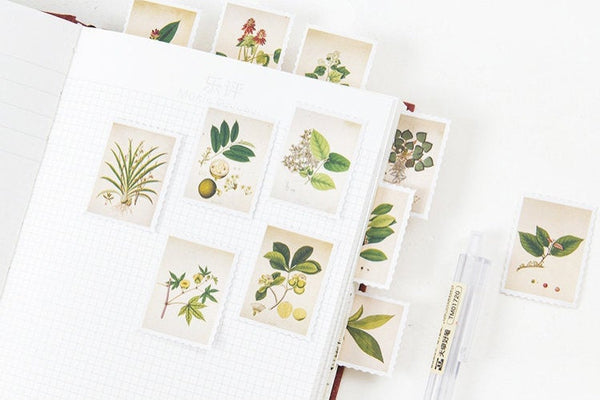 Botanical Stamps Box Sticker Set