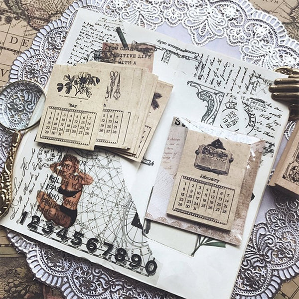Retro Kraft Calendar Cards