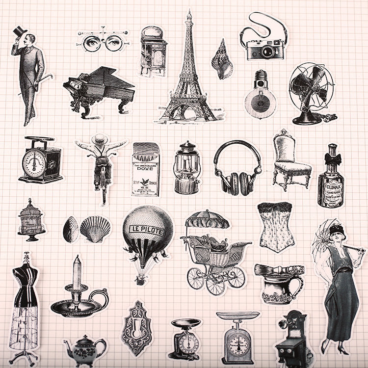 Vintage Objects Stickers Pack B