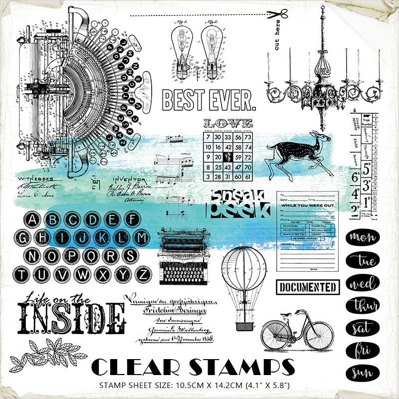 Vintage Journaling Acrylic Stamp A