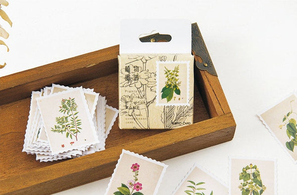 Botanical Stamps Box Sticker Set