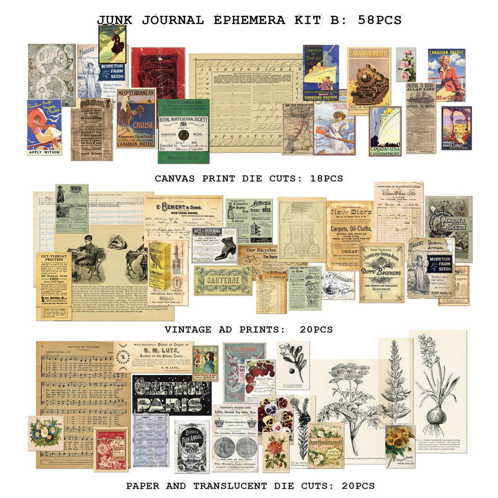 Junk Journal Ephemera Kit B