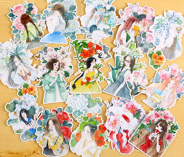 Girls Illustration Sticker Pack D