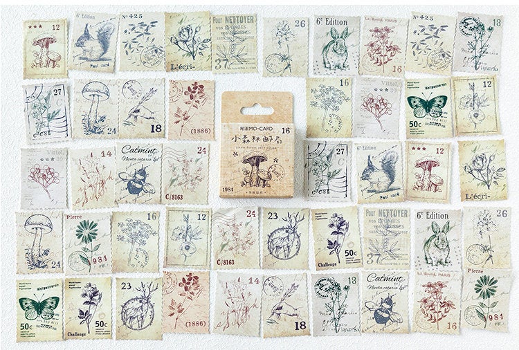 Forest Stamps Box Sticker Set