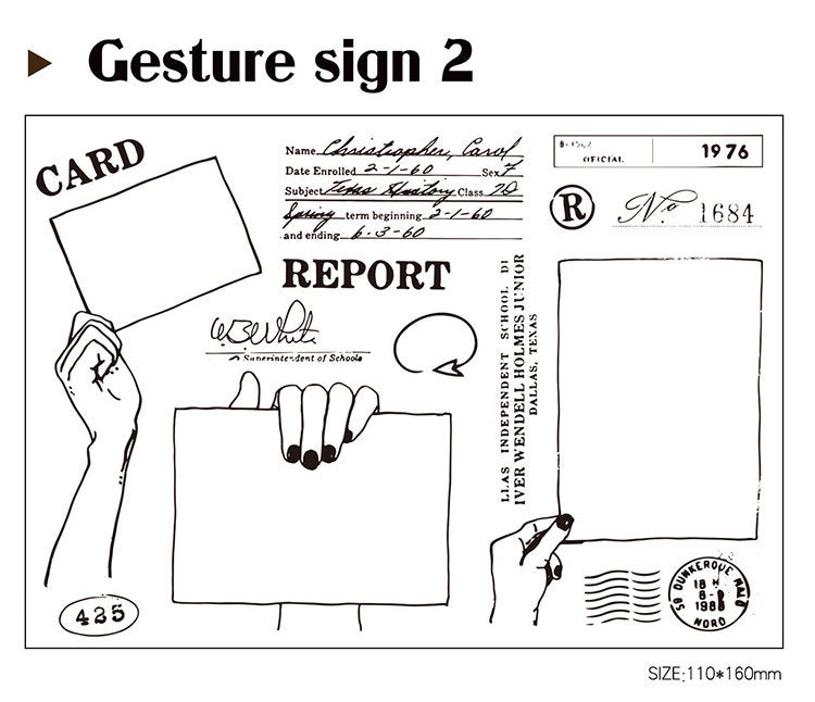 Hand Gestures Acrylic Stamp Set