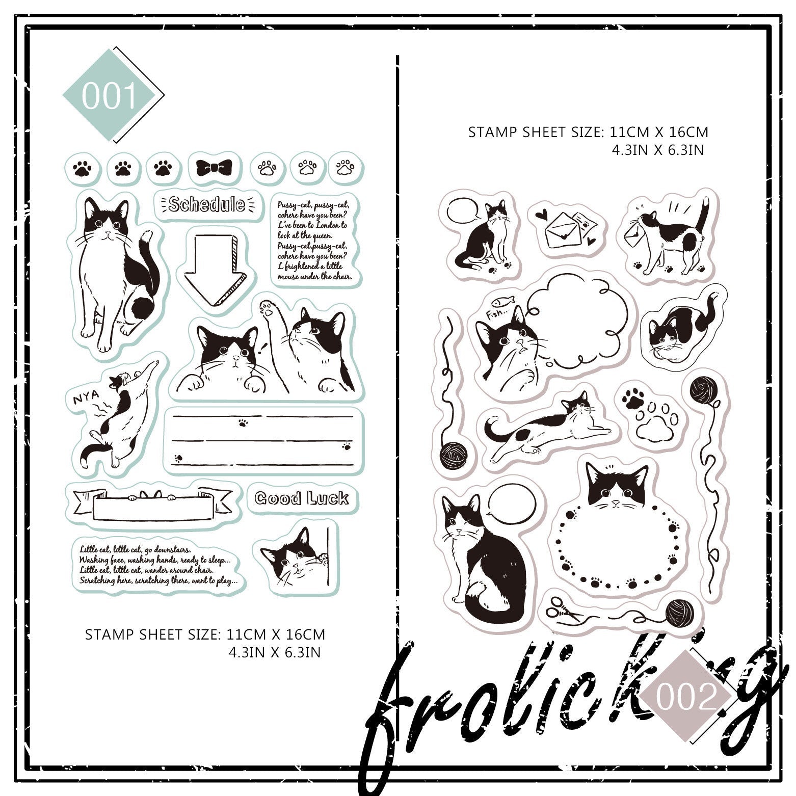 Frolicking Cats Acrylic Stamp Set 1 & 2