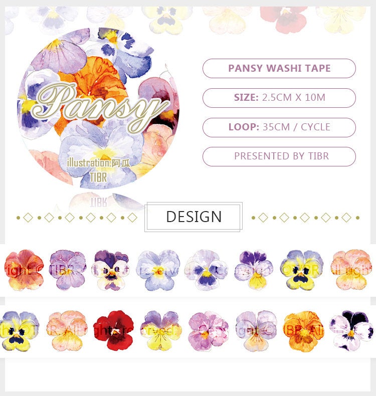 Pansy Washi Tape