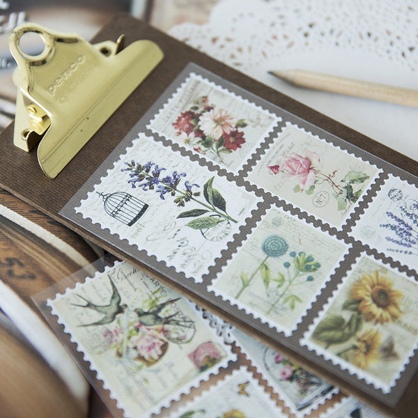 Vintage Stamp Stickers Sheets