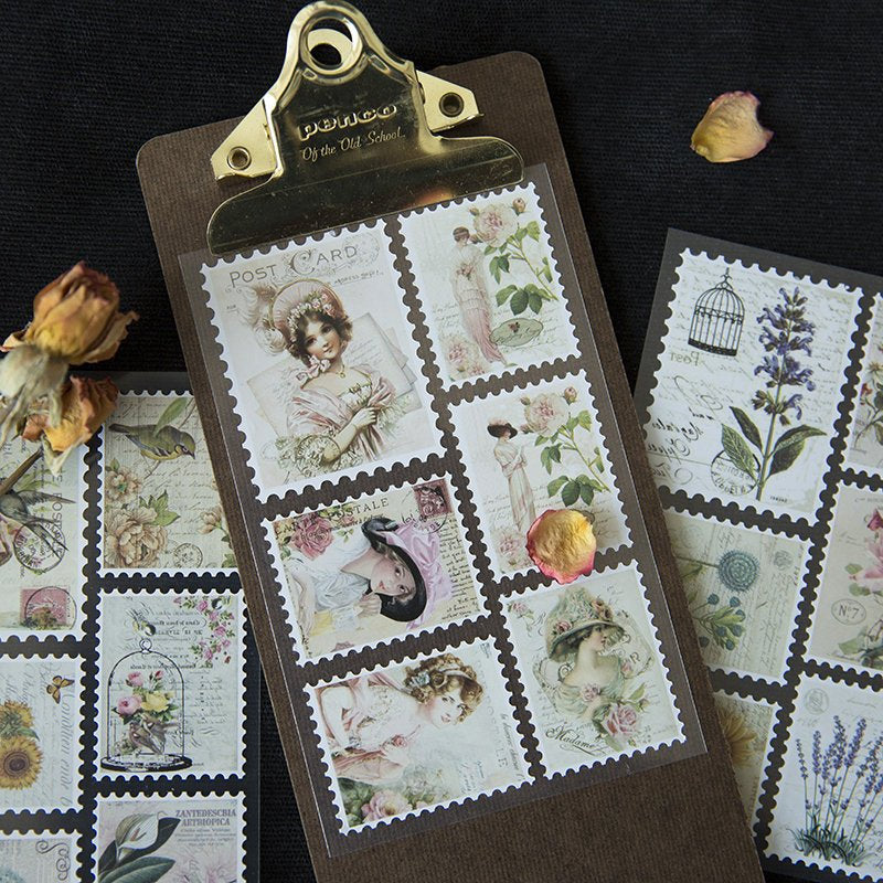 Vintage Stamp Stickers Sheets