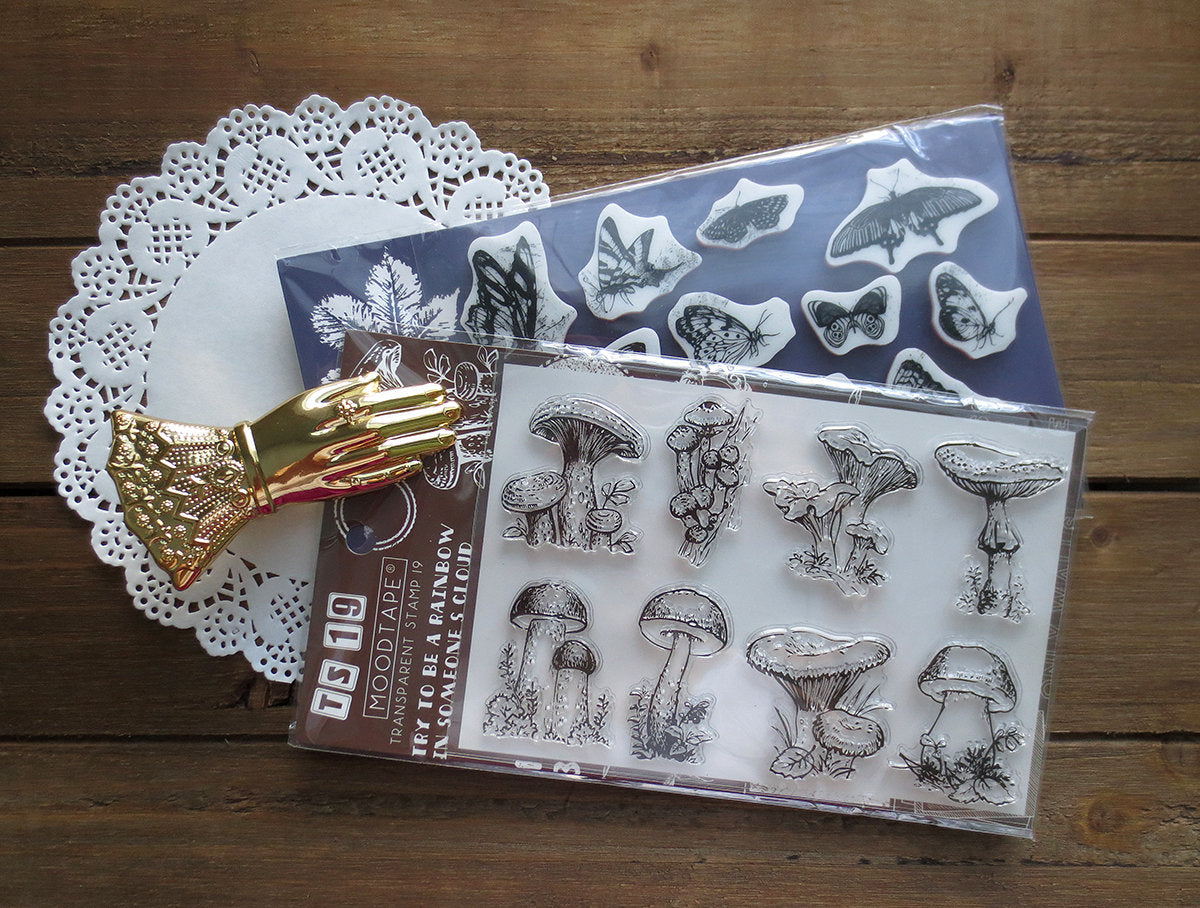 Butterflies and Mushrooms Acrylic Stamp Set