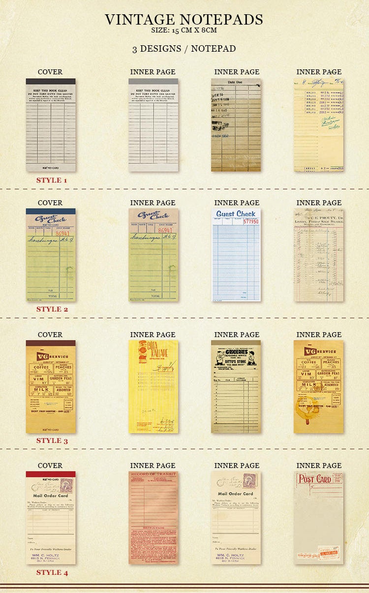Vintage Style Notepad