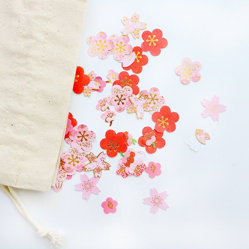 Cherry Blossoms Gold Foil Stickers Pack