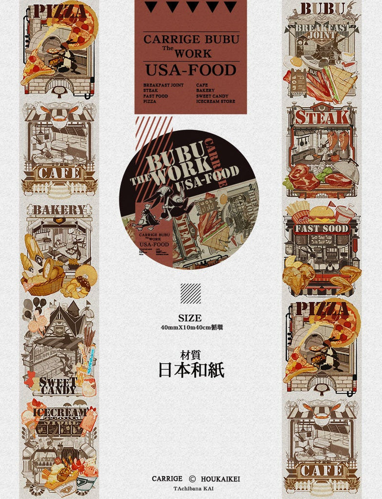 Tachibanakai Washi Tape: USA Food