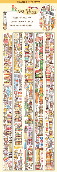 Meatball Washi Tape: Tall Stacks