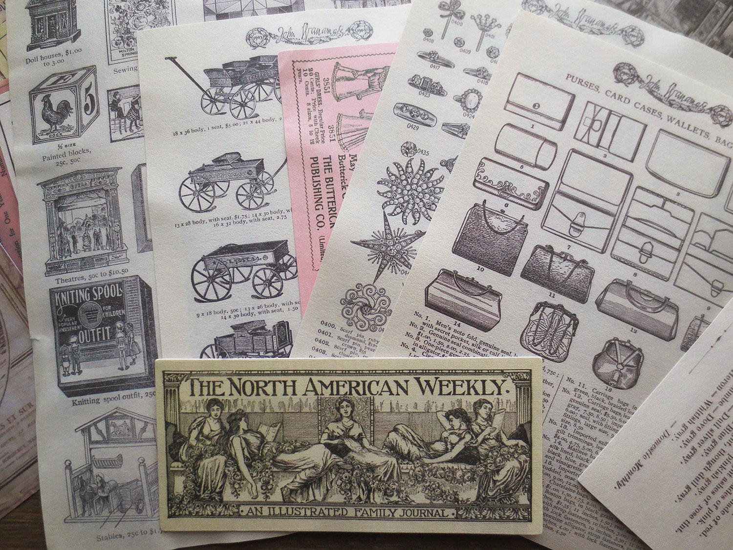 Vintage Junk Journal Kit  Ephemera Scrapbooking Supplies – Coral
