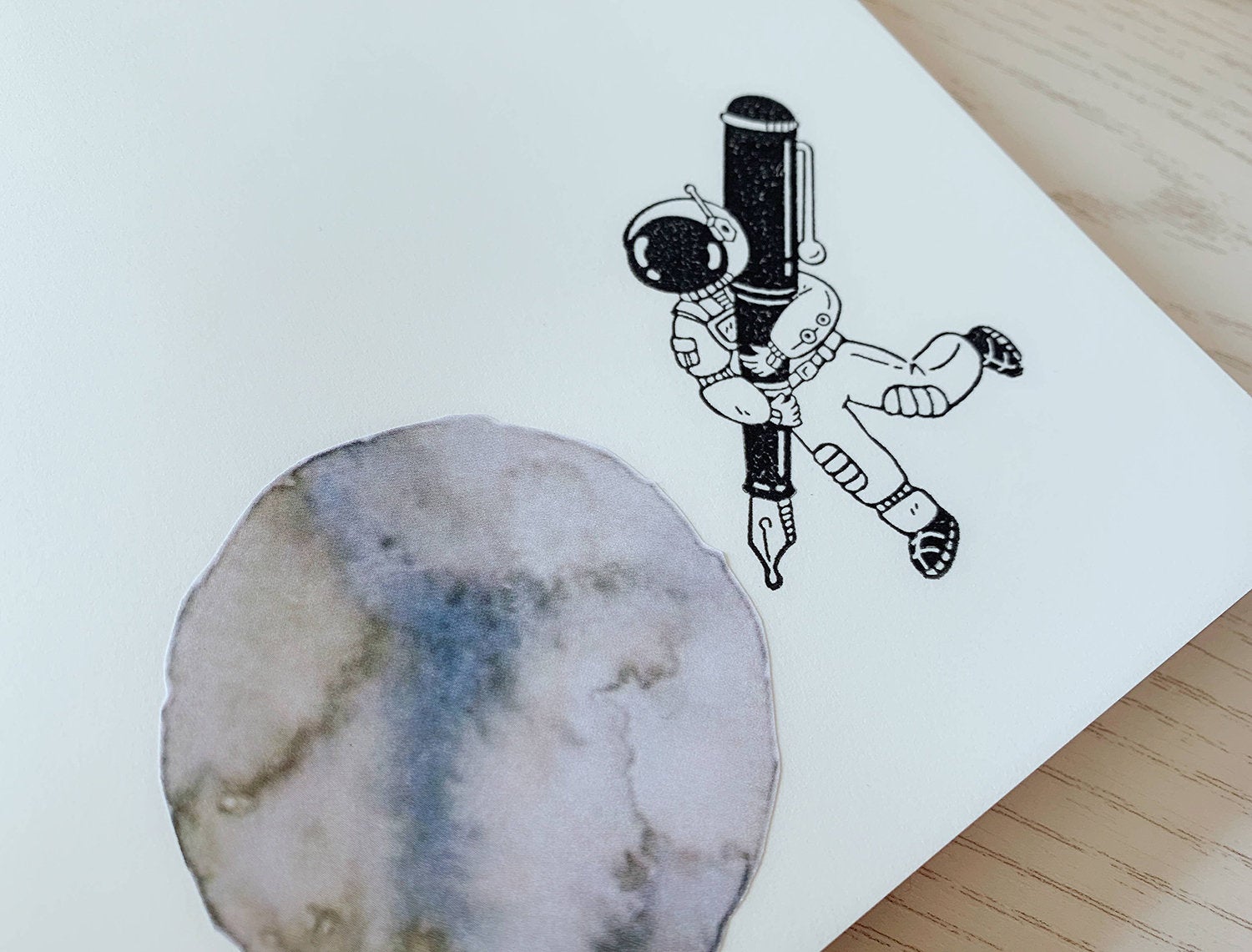 Astronaut and Stationery Acrylic Stamp Set