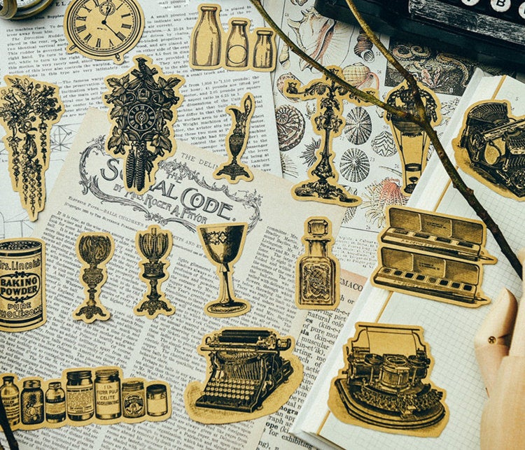 Vintage Objects Kraft Stickers Pack