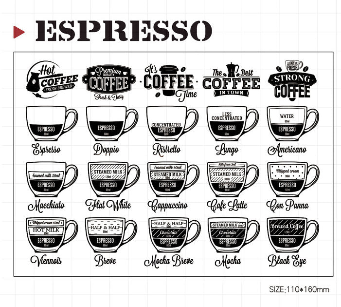 Coffee Drinks Acrylic Stamp Set
