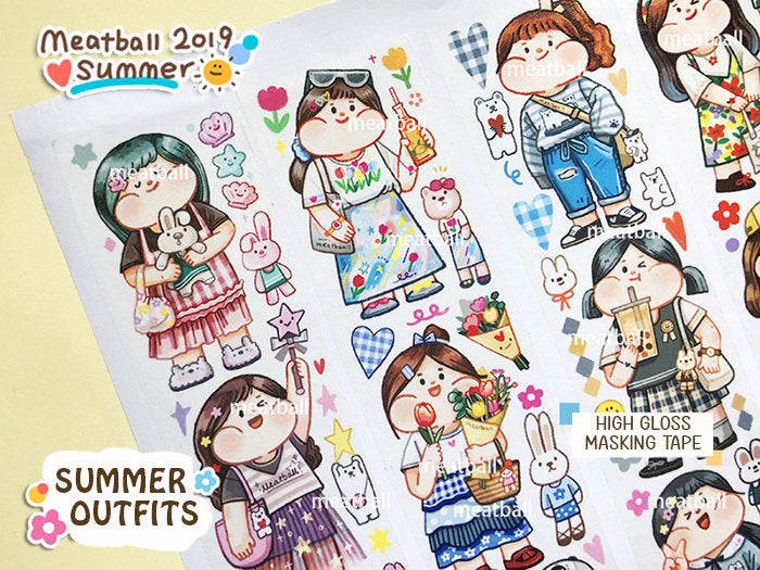 Meatball Washi Tape: Summer Outfits