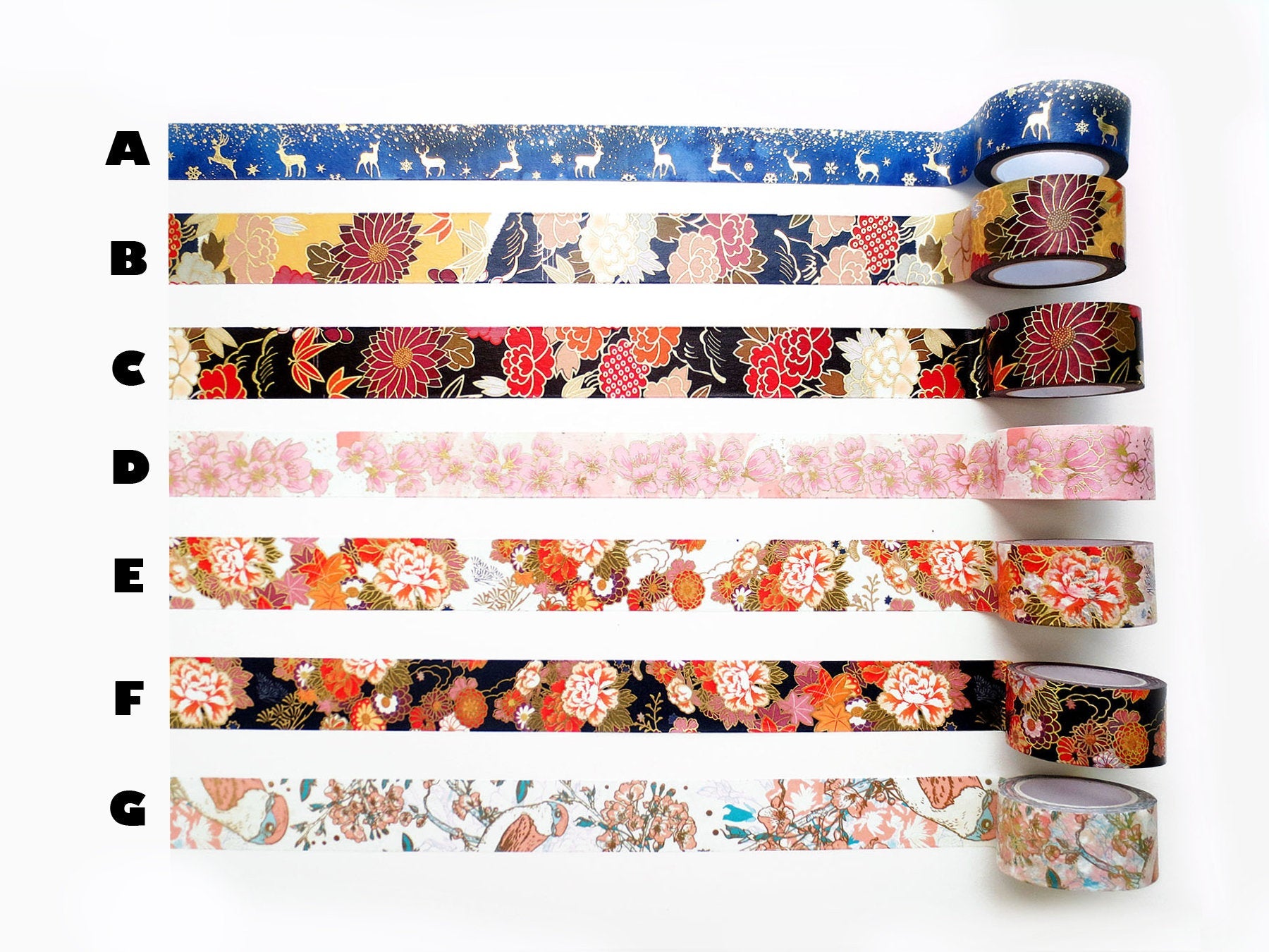 Assorted Gold and Silver Foil Washi Tapes