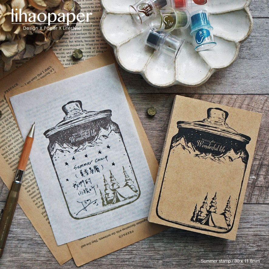 Nature in a Jar Extra Large Wooden Stamp