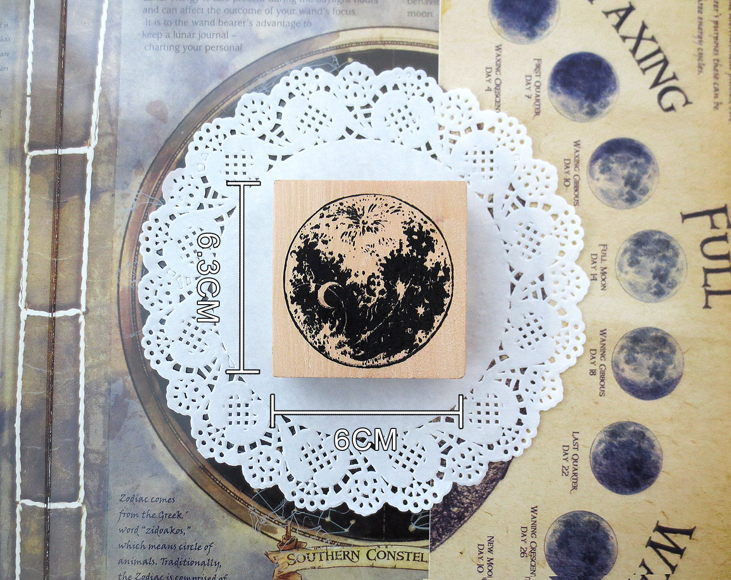 Moon Wooden Stamp B