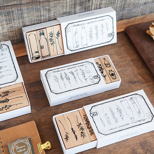 Herbarium Wooden Stamps Set