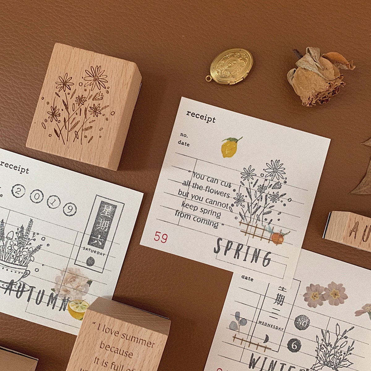 Four Seasons Wooden Stamps Set